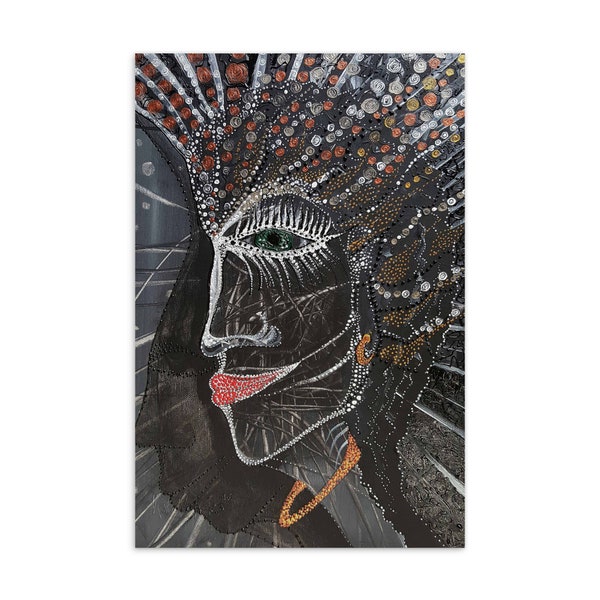 Gemälde Postkarte Göttin - Surrealismus Bild - Surrealistisches Motiv - Kunst Geschenkideen - Düstere Postkarten - Dunkle Kunst Print