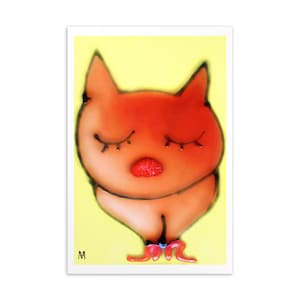 Postal Sweet Cat - Impresión de pintura - Motivo de gato - Regalos de gato - Imagen de gato - Amor de gato - Regalo para los amantes de los gatos