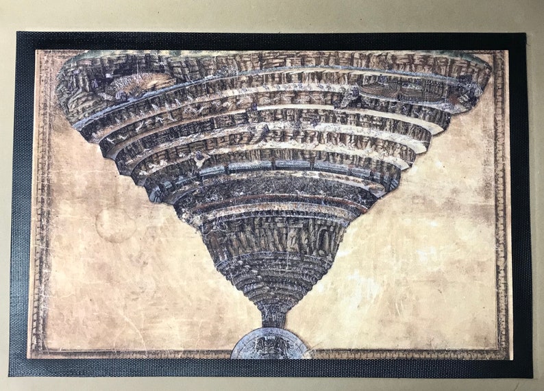 Sandro Botticelli La Carte De L Enfer La carte de l'enfer de botticelli paillasson | Etsy