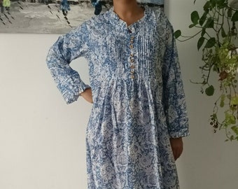 Boho Maxi dress,Cotton Floral dress,Gifts for her,Resort wear,Boho dress,Block print dress