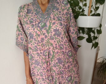 Caftán de algodón, Caftán, Regalos para ella, Ropa de playa, Ropa de salón, Vestido de maternidad, Caftán de talla grande, Ropa de playa, Vestido de talla grande