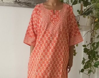 Blockprint kaftan,Handmade kaftan,Caftan,Resort wear,A Line kaftan,Boho dress,Cotton dress,Maxi dress,Gifts for her,loungewear,Sleepwear,