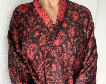 Wool wrap kimono,winter tunic, loungewear,gifts for her,boho tunic,wrap tunic