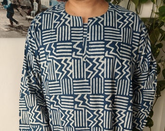 Mens indigo kaftan, mens organic caftan,gifts for him,mens loungewear,mens resort wear,beachwear,swim cover up,summer wear,bridegrooms gift