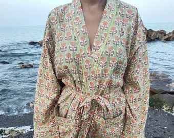 Cotton kimono,resort wear, loungewear, gifts for her,dressing robe, maternity robe,nursing robe, bridesmaids gifts,bridesmaids robes,kimono