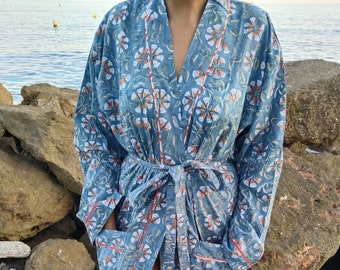 Unisex robe, kimono,dressing robe,loungewear,resort wear,mom postpartum gift,gifts for him,beachwear,swim cover up,bridesmaid gift,boho robe