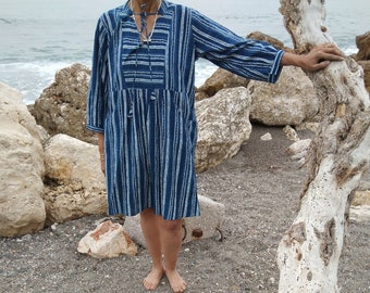 Baumwoll Tunika,Resort Wear,Geschenk für sie,Weihnachtsgeschenk,Mama Postpartum Geschenk,Boho Tunika