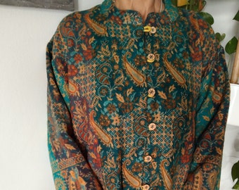 Chaqueta de lana Paisley Yak, chaqueta de lana, regalos para ella, chaqueta de invierno, kimono de lana, ropa de resort, regalo de Navidad, regalo posparto para mamá, chaqueta boho,