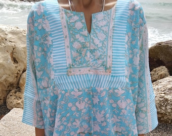 Cotton tunic,gifts for her,resort wear,mother's day gift,summer boho tunic,beachwear,swimcoverup,cotton dress,handmade dress,bridesmaid gift