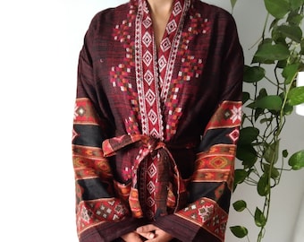 Unisex Yak Wool robe,resort wear,loungewear,winter robe,winter dressing robe,boho robe,dressing robe, Christmas gift,