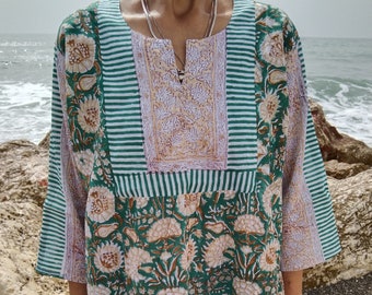 Baumwoll-Tunika,Resort-Abnutzung,Muttertagsgeschenk, Geschenke für sie, Sommer-Boho-Tunika, Baumwoll-Tunika, Sommer-Boho-Tunika, Boho-Tunika, Swim Cover Up, Strandbekleidung