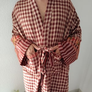 Morgenmantel aus Wolle-Mischgewebe,Resort-Abnutzung,Resort-Abnutzung, Loungewear,Geschenke für sie, Geschenke für ihn,Boho-Robe-Robe