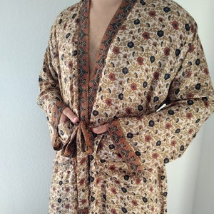 Unisex robes,silk blend robe,mens robes, loungewear,resort wear,Maternity robe,boho robe,gifts for him,gifts for her, Christmas gift,