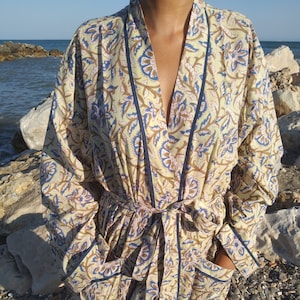 Kimono,cotton robe, dressing robe,gifts for her,mom postpartum gift, bridesmaid gifts,bridesmaid robes,maternity robe,resort wear,loungewear