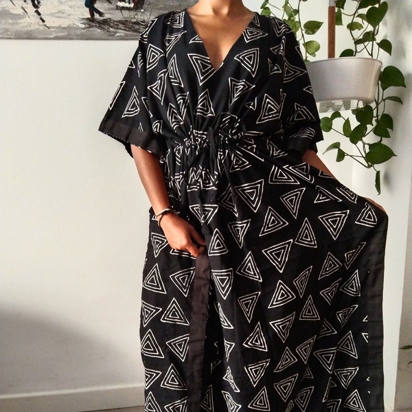 Black cotton kaftan,resort wear, loungewear,cotton dress,summer wear,gifts for her,plus size dress