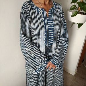 Indigo kaftan,cotton caftan,gifts for her,boho dress,resort wear, loungewear,sleepwear,organic dress,indigo dress