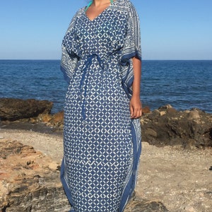 Indigo kaftan,Organic kaftan,cotton kaftan,Cotton dress,Maxi dress,Boho dress,Loungewear,Sleepwear,Swim cover up,Resort wear,Gifts for her