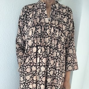 Cotton pintuck top,cotton tunic,tunic,pleated tunic,resort wear,summer dress,gifts for her,mom postpartum gift,boho dress,