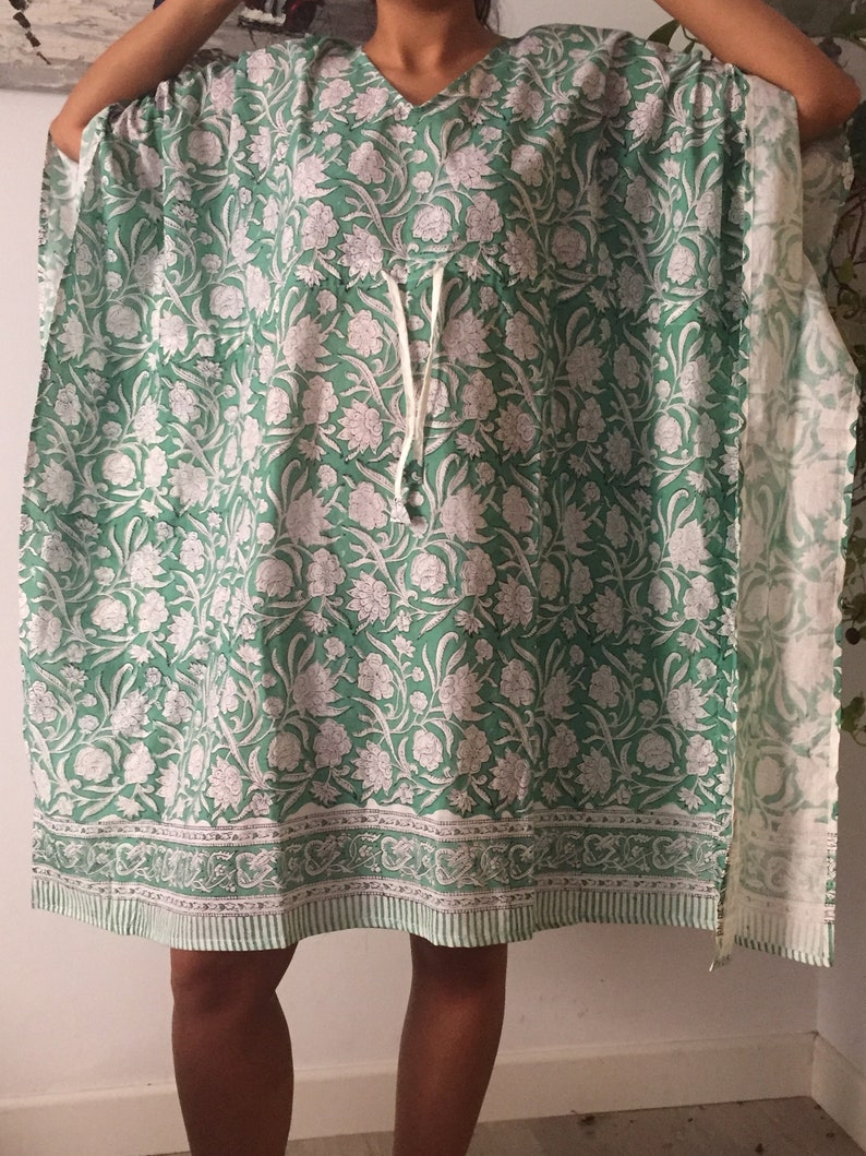 Plus size kaftan Block print kaftan,Cotton kaftan,Gift for her,Resort wear,Loungewear,plus size dress,One size dress,Swim cover up,Beachwear