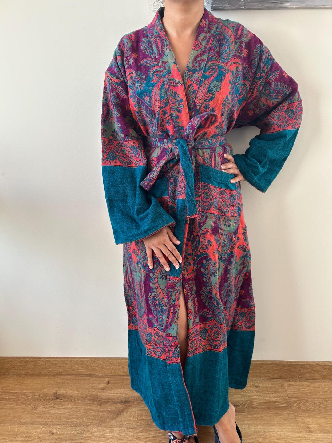 Pretty Wool Robe Yak Wool Robe,gifts for Her,winter Robe,wool Dressing Gown,loungewear ...