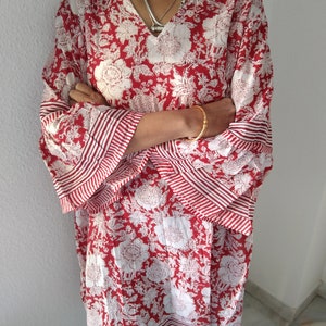 Tunique en coton, tunique, tenue de villégiature, robe d'été, cadeaux pour elle, robe bohème image 6