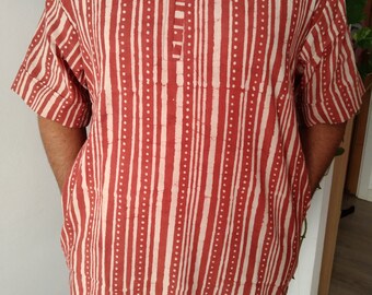 Men's block print shirt,Men's cotton relaxed shirt,men's bohemian shirt,mens resort wear,father's day gift,Christmas gift,boho shirt,
