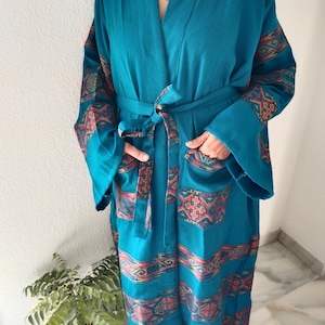 Unisex robe,winter kimono,wool kaftan, loungewear,boho robe,winter robe