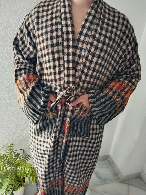 Unisex Robes,men's Robes,women's Robes,winter Robe,wool Blend Robe,gifts  for Him,gifts for Her, Loungewear, Christmas Gift,boho Robe 