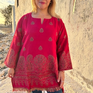 Winter wool tunic,wool kurti,gifts for her, Christmas gift, mom postpartum gift,resort wear,loungewear,boho kurti,wool kurti,wool tunic