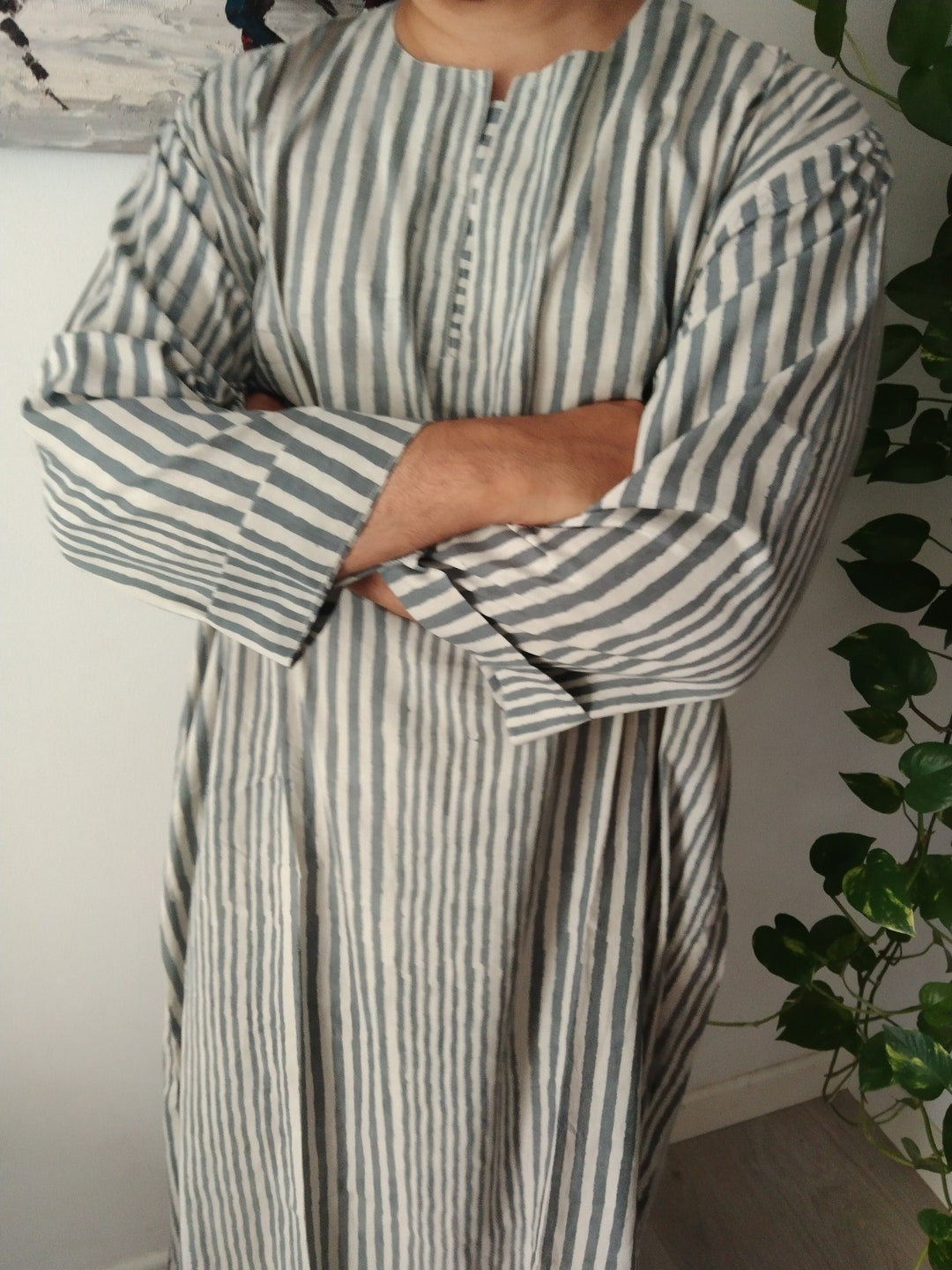 Mens Cotton Kaftan,mens Caftan,mens Summer Robe,mens Beachwear,mens ...