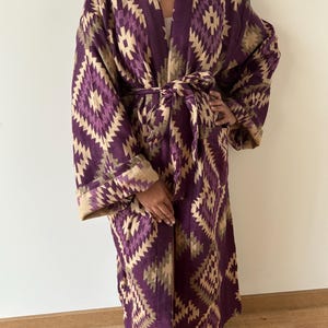 Unisex Yak Wolle Morgenmantel, Loungewear, Resort Kleidung, Geschenke für sie, Wollmantel, Wintermantel