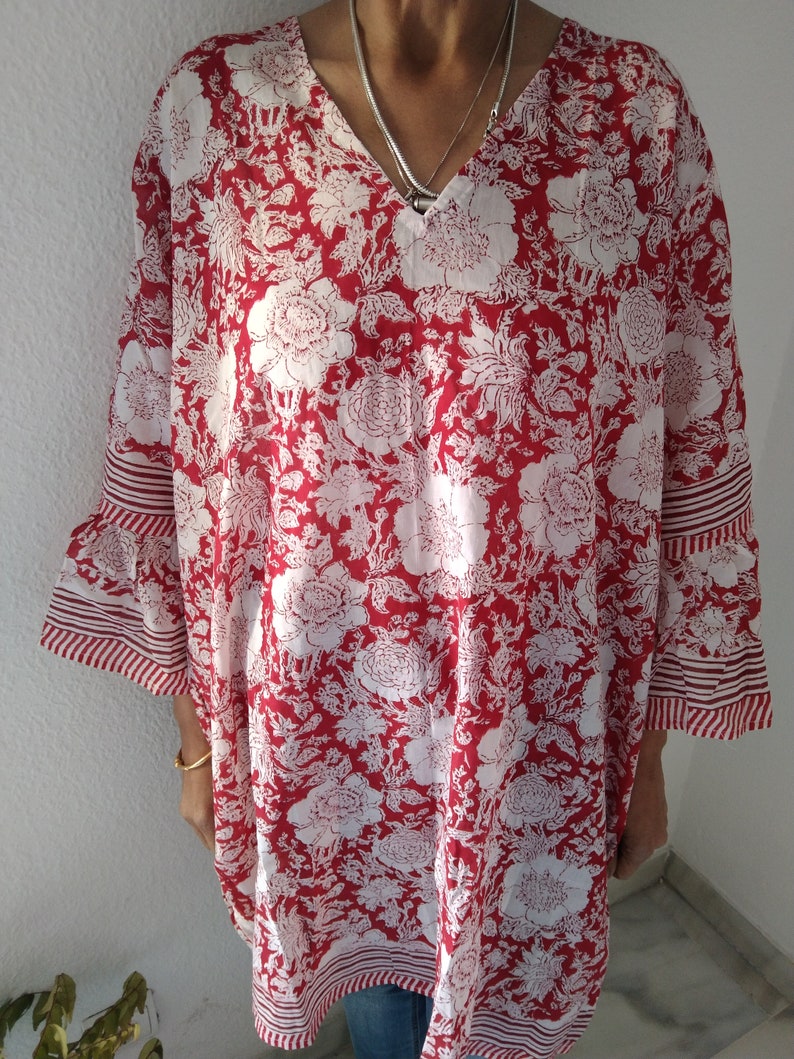 Baumwolle Tunika,Tunika,Resort tragen,Sommerkleid,Geschenke für sie,Boho Kleid Bild 8