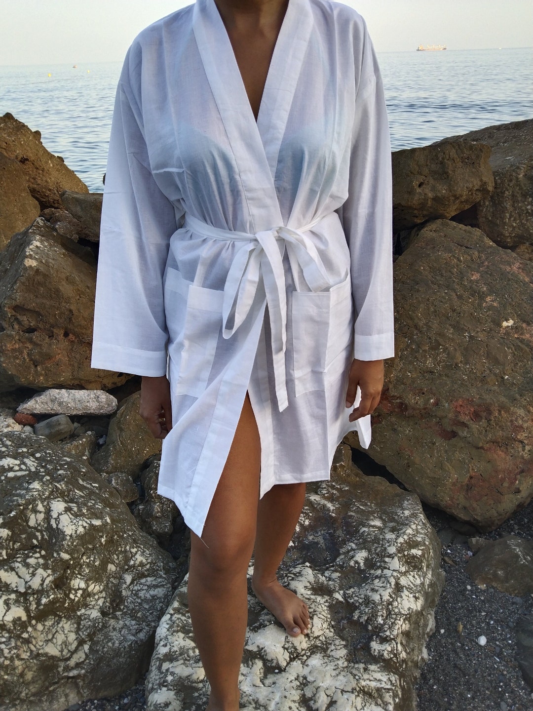 Sheer White Robe,dressing Robe,gifts for Her, Loungewear,beachwear,mom ...