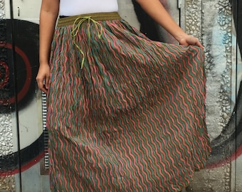 Block print skirt,Cotton skirt,Resort wear,Boho skirt,Crushed skirt,Summer skirt,Boho skirt