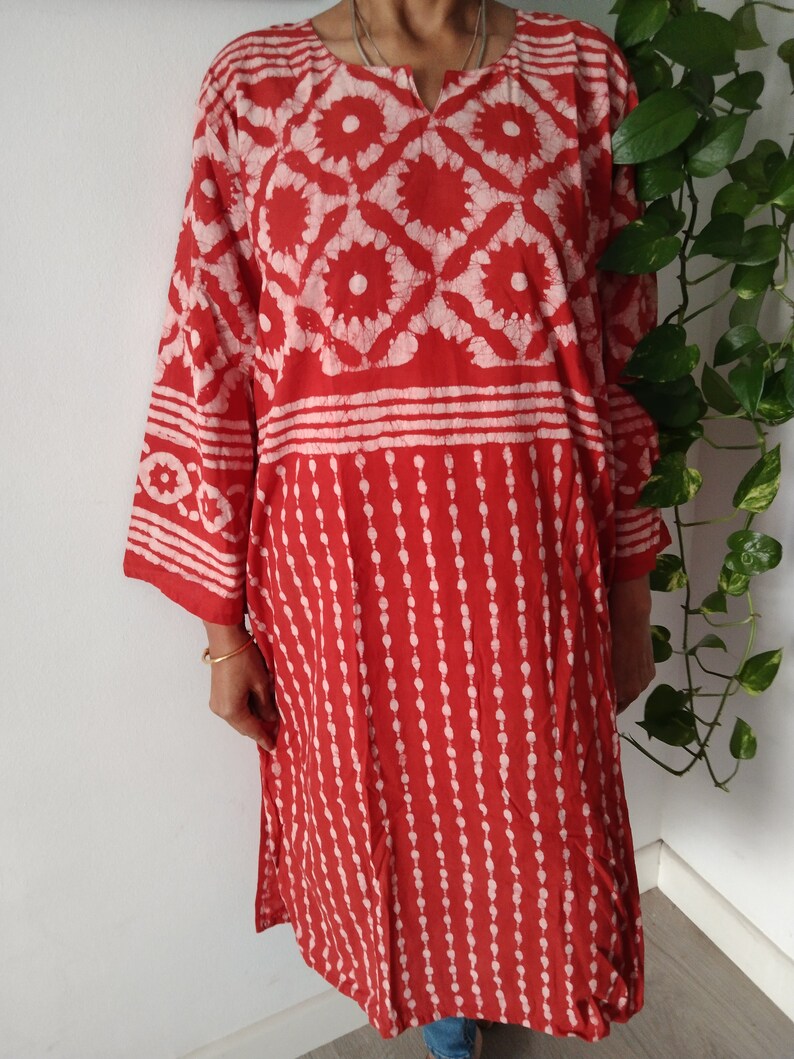 Baumwolle Tunika,Hochdruck Tunika,Geschenk für sie,Resort Wear, Loungewear,Beachwear,Badebekleidung,Boho Tunika,Muttertagsgeschenk,Mama postpartum Geschenk Bild 8