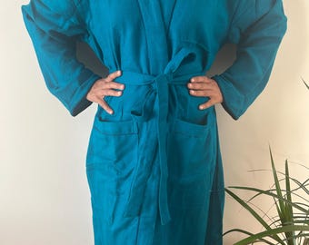 Peignoir en laine de yak, peignoir uni en laine de yak, vêtement d'intérieur d'hiver, kimono bohème