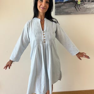 Cotton tunic,gifts for her,mother&#39;s day gift,summer tunic,boho dress,pintuck cotton dress,beachwear,resort wear,mom postpartum gift,boho