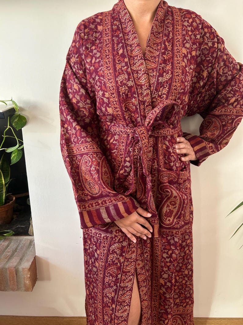 Kingly Wool Robe Yak Wool Robe,gifts for Her,winter Robe,wool Dressing Gown,loungewear ...