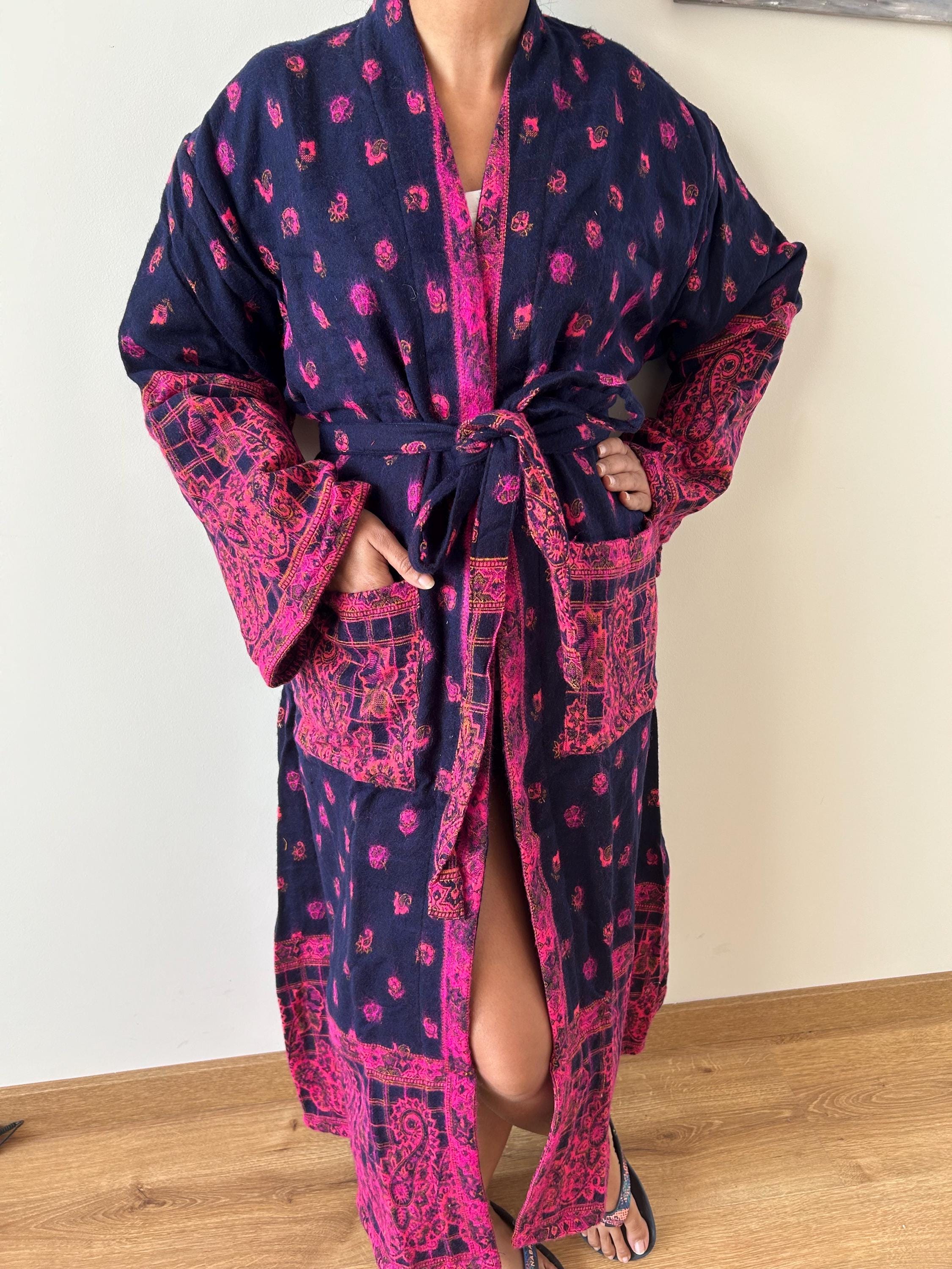 Pretty Wool Robe Yak Wool Robe,gifts for Her,wool Robe,wool Kimono,wool Loungewear ...