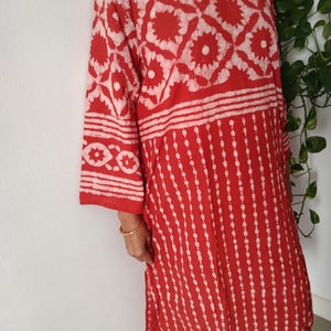 Baumwolle Tunika,Hochdruck Tunika,Geschenk für sie,Resort Wear, Loungewear,Beachwear,Badebekleidung,Boho Tunika,Muttertagsgeschenk,Mama postpartum Geschenk Bild 7