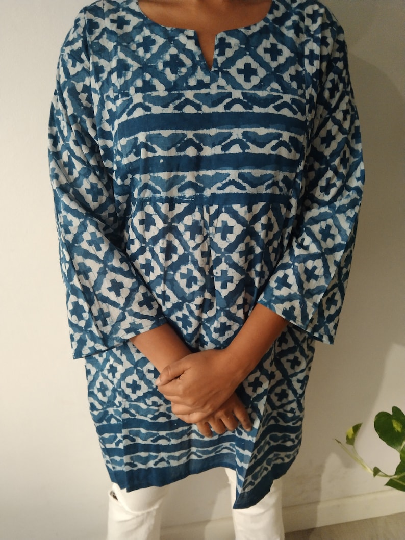Indigo Cotton Tunic,organic Tunic, Loungewear,resort Wear,gifts for Her ...