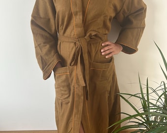 Peignoir en laine de yak, peignoir uni en laine de yak, vêtement d'intérieur d'hiver, kimono bohème