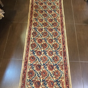 Runner rug,Cotton blockprint rug,Handmade rug,Housewarming gift,Home decor,floral rug,Bedside rug,handmade rug,Gift for her,Alfombra algodon
