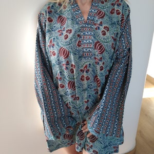 Ajrakh cotton tunic,gifts for her,plus size tunic,summer tunic,mom Postpartum gift,mother&#39;s day gift,resort wear,boho tunic