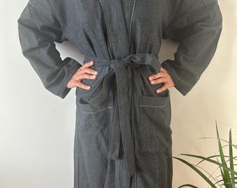 Peignoir en laine de yak, peignoir uni en laine de yak, vêtement d'intérieur d'hiver, kimono bohème