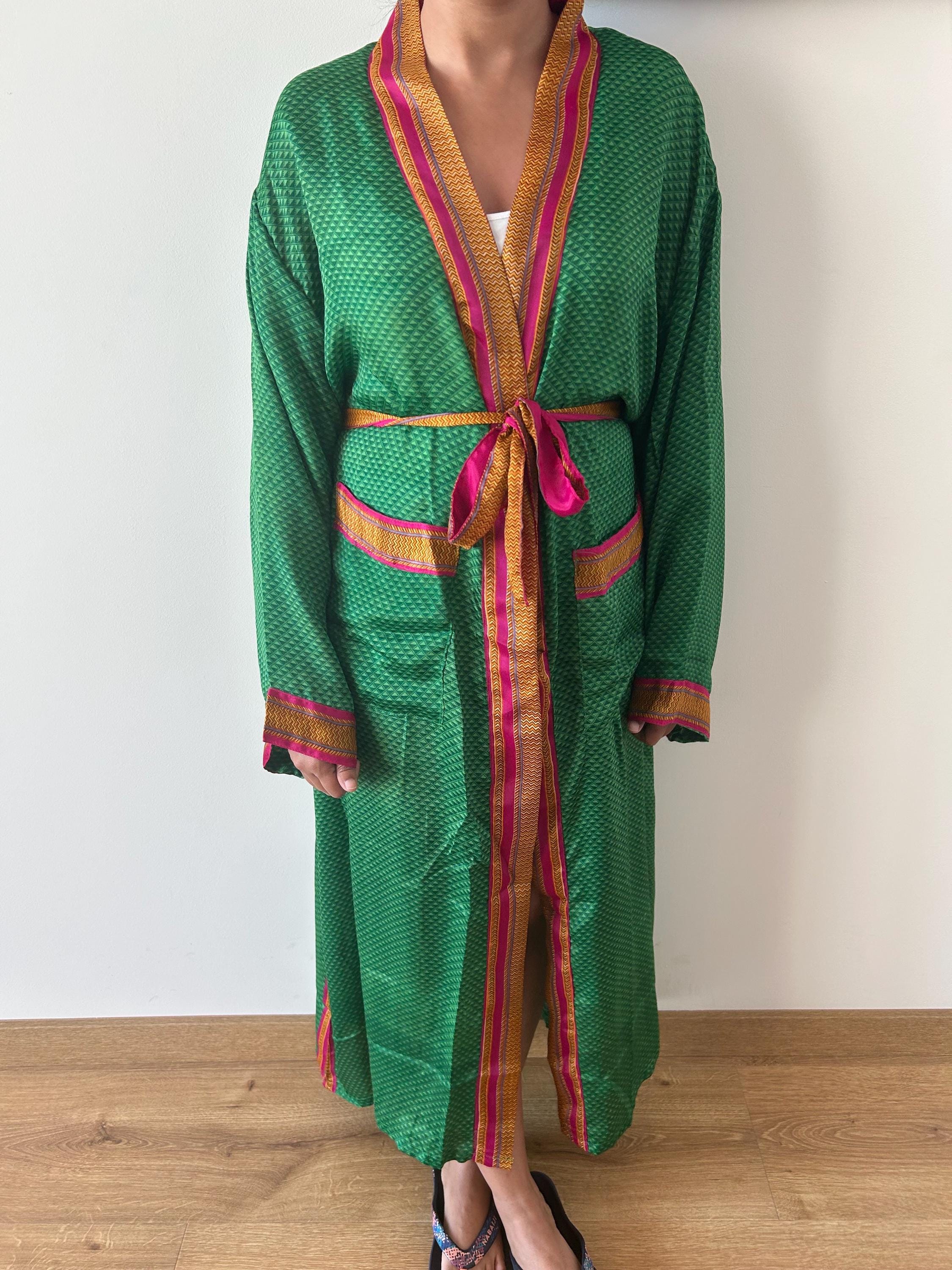 Unisex Morgenmantel für Herren, Seidenmischung, Loungewear, Resort Wear, Boho-Bademantel, Spa-Bademantel, Weihnachtsgeschenk,