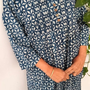 Cotton tunic,pintuck tunic,resort wear,summer dress,beachwear,swim cover up,indigo tunic,organic tunic,gifts for her,mothers day gift,boho image 6