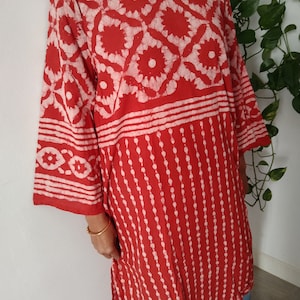 Baumwolle Tunika,Hochdruck Tunika,Geschenk für sie,Resort Wear, Loungewear,Beachwear,Badebekleidung,Boho Tunika,Muttertagsgeschenk,Mama postpartum Geschenk Bild 9