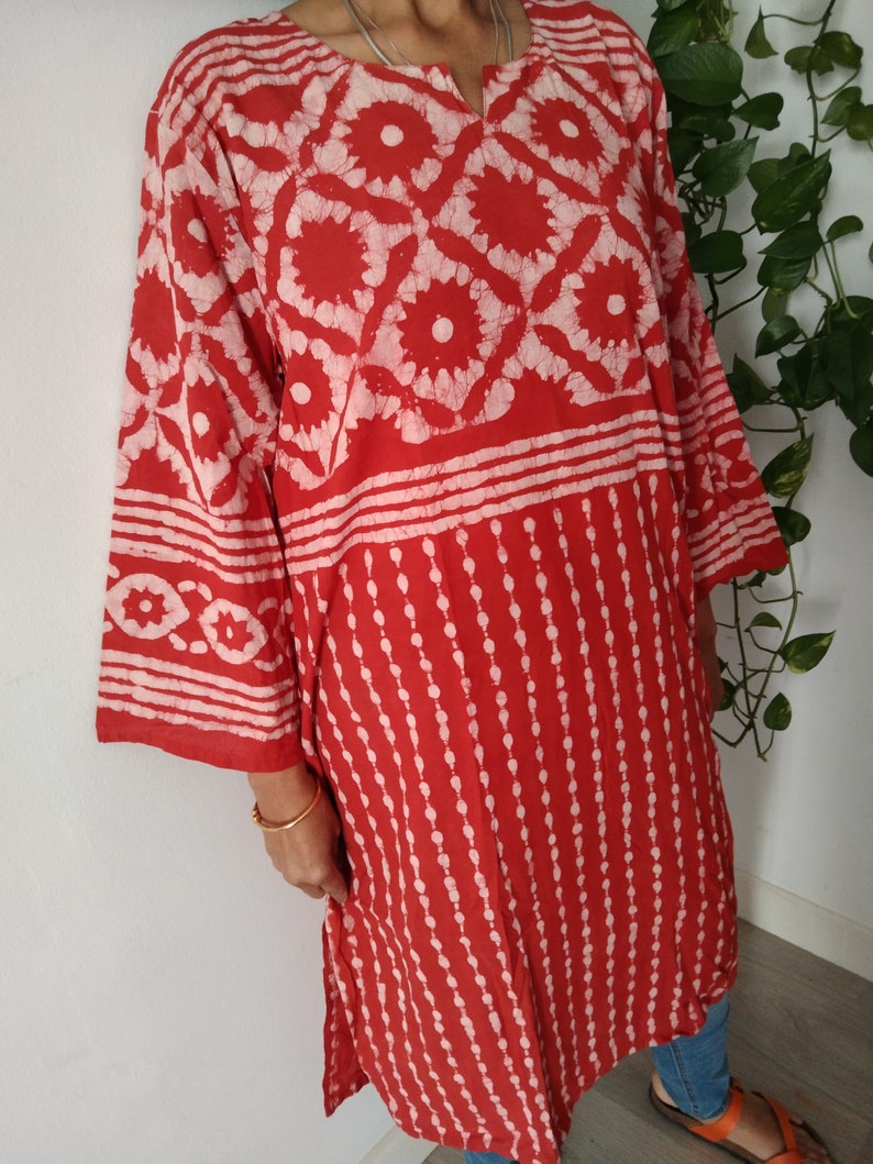 Baumwolle Tunika,Hochdruck Tunika,Geschenk für sie,Resort Wear, Loungewear,Beachwear,Badebekleidung,Boho Tunika,Muttertagsgeschenk,Mama postpartum Geschenk Bild 9