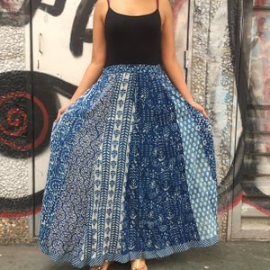 Indigo organic skirt,Cotton skirt,Peasant skirt,Resort wear,Mother's Day gift,Gifts for her,Cotton skirt,Boho skirt,summer skirt